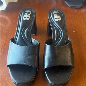 Gianni Bini Black Leather Mules